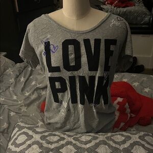 Victoria's Secret Gray Love Pink Tee